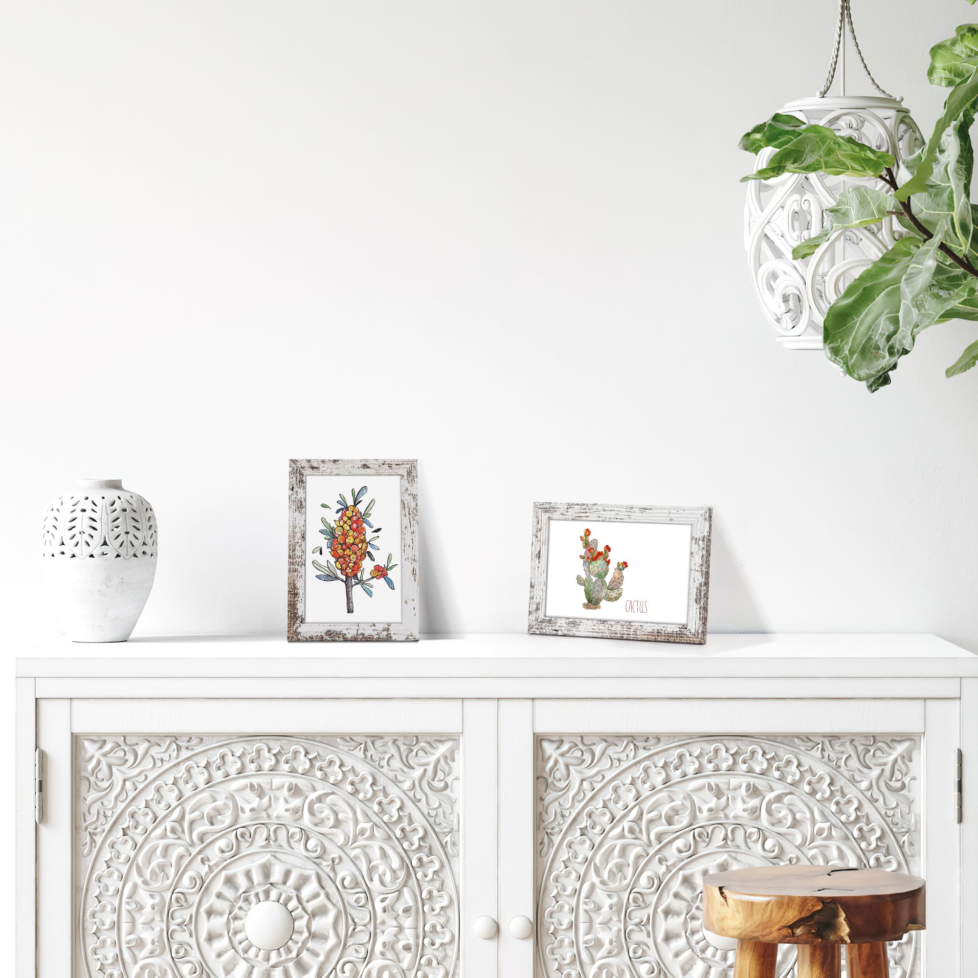 Edenseelake 4x6 Picture Frame Set of 15, Distressed White Farmhouse Wood Photo Frame 4 by 6 for Wall or Tabletop Display